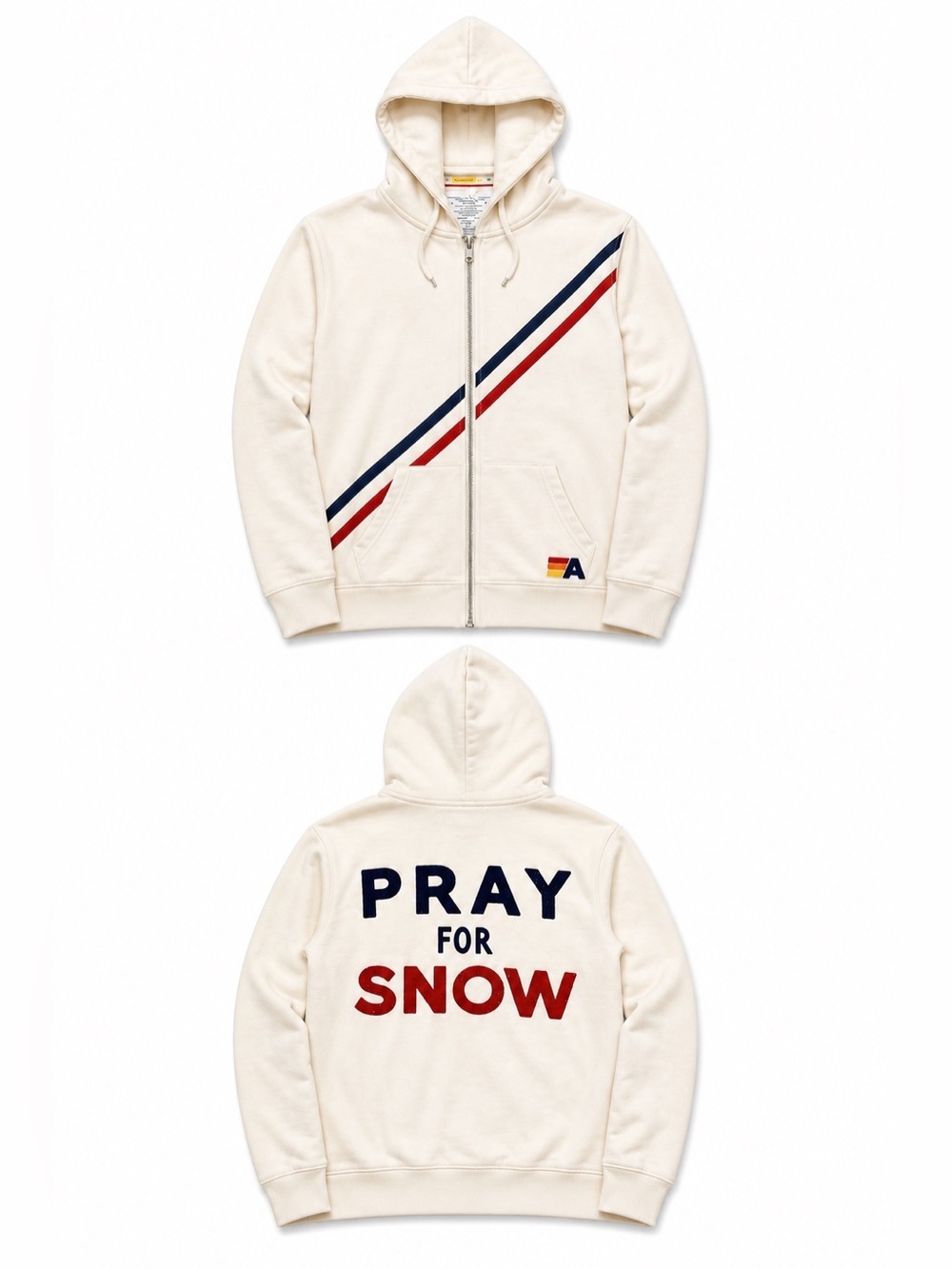 Rare Vintage Aviator Nation Pray for Snow Zip Hoodie